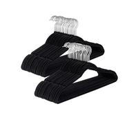 Baroni Home Grucce Velluto 50 pezzi, Grucce Appendiabiti 44,5 cm, Salvaspazio con Superfice Antiscivolo Design, Capacità di Carico Elevata, per Cappotti Camicie Vestiti, Nero