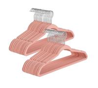 Baroni Home Grucce Velluto 50 pezzi, Grucce Appendiabiti 44,5 cm, Salvaspazio con Superfice Antiscivolo Design, Capacità di Carico Elevata, per Cappotti Camicie Vestiti, Rosa Cipria