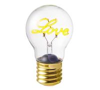 Baroni Home Lampada da Tavolo a forma di Lampadina, Ricaricabile con Cavo USB, Senza Fili, Luce LED, 7x7x12cm Love