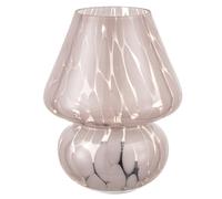 Baroni Home Lampada in Vetro da Tavolo a Batteria, Lampada da Comodino e da Soggiorno, Lampada da Scrivania Design Moderno, 15x15x18 cm, Fungo Fumè