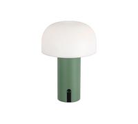 Baroni Home Lampada LED Senza Fili - Design a Fungo, Dimmer Touch, Ricaricabile USB-C, Luce Calda 3000K, Impermeabile per Interni ed Esterni, Metallo Verniciato, Altezza 22 cm (Verde, 1 Pezzo)