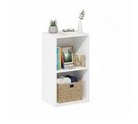 Baroni Home Libreria a Cubi Componibile Bianca, Scaffale Modulare 2 Ripiani Multiuso per Soggiorno, Camera e Ingresso, Design Moderno, Montaggio Semplice, 24x31x54cm