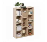 Baroni Home Libreria a Cubi Componibile, Scaffale Modulare a 11 Scomparti, Mobile Multiuso per Soggiorno, Camera e Ingresso, Design Moderno, Montaggio Semplice Effetto Legno Naturale, 24x74x106cm