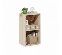 Baroni Home Libreria a Cubi Componibile, Scaffale Modulare a 2 Ripiani, Mobile Multiuso per Soggiorno, Camera e Ingresso, Design Moderno, Montaggio Semplice, Effetto Legno Naturale, 24x31x54cm