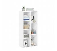Baroni Home Libreria a Cubi Componibile, Scaffale Modulare Bianco a 7 Scomparti, Mobile Multiuso per Soggiorno, Camera e Ingresso, Design Moderno, Montaggio Semplice, 24x50x106cm