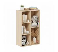 Baroni Home Libreria a Cubi Componibile, Scaffale Modulare Multiuso per Soggiorno, Camera e Ingresso, Design Moderno, Montaggio Semplice, Naturale 5 Cubi, 24x50x80cm