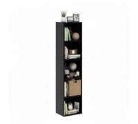 Baroni Home Libreria a Cubi Componibile, Scaffale Modulare Nero a 5 Ripiani, Mobile Multiuso per Soggiorno, Camera e Ingresso, Design Moderno, Montaggio Semplice, 24x31x132cm
