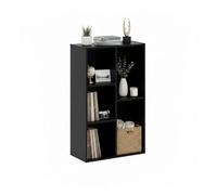 Baroni Home Libreria a Cubi Componibile, Scaffale Modulare Nero a 5 Scomparti, Mobile Multiuso per Soggiorno, Camera e Ingresso, Design Moderno, Montaggio Semplice, 24x50x80cm