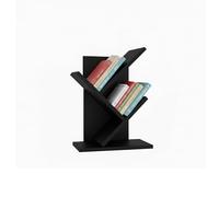 Baroni Home Libreria ad Albero Salvaspazio a 2 Ripiani Scaffale Portalibri Verticale da Terra per Soggiorno, Studio e Cameretta, 18x30x40 cm Nero