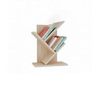 Baroni Home Libreria ad Albero Salvaspazio a 2 Ripiani Scaffale Portalibri Verticale da Terra per Soggiorno, Studio e Cameretta, 18x30x40 cm Naturale