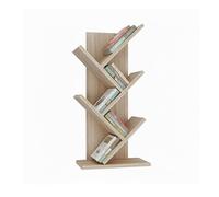 Baroni Home Libreria ad Albero Salvaspazio a 4 Ripiani Scaffale Portalibri Verticale da Terra per Soggiorno, Studio e Cameretta, 18x30x60 cm Naturale