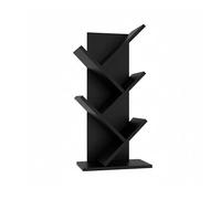 Baroni Home Libreria ad Albero Salvaspazio a 4 Ripiani Scaffale Portalibri Verticale da Terra per Soggiorno, Studio e Cameretta, 18x30x 60cm Nera
