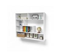 Baroni Home Libreria di Design Moderna, Scaffale Verticale a Zig Zag, Scaffale Porta Libri per Soggiorno Camera Ufficio, Montaggio Facile, 19.5x94x80 cm, 4 Livelli Bianco