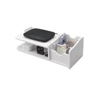 Baroni Home Mensola Porta WiFi e Router 1 Scomparto in Plastic Wood, Supporto da Parete Salvaspazio con Gestione Cavi, Montaggio a Incastro Facile, Leggera e Facile da Pulire, 23x60x8 cm