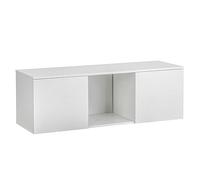 Baroni Home Mobile per Tv con 2 Sportelli e 1 Ripiano, Foro per Passaggio Cavi in MDF, Consolle Porta TV per Camera da Letto, Salotto, Cucina, Bianco, 120x40x40 cm