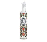 Baroni Home Oliera in Vetro Stampato da Tavola con Tappo Salvagoccia Cefalù MADE IN ITALY 500 Ml