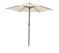 Baroni Home Ombrellone da Giardino Terrazzo e Balcone, Ombrellone Parasole con Palo Centrale Regolabile con Manovella, Parasole da Esterno, Bianco Ø 2,70 m x 2,36 m