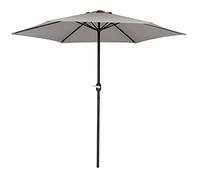 Baroni Home Ombrellone da Giardino Terrazzo e Balcone, Ombrellone Parasole con Palo Centrale Regolabile con Manovella, Parasole da Esterno, Grigio Ø 2,70 m x 2,36 m