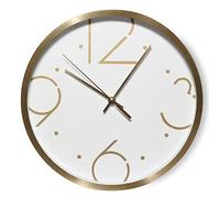 Baroni Home Orologio da Parete in PVC in Stile Moderno 25 cm, Silenzioso, Numeri Grandi Oro
