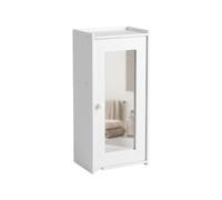 Baroni Home Pensile Bagno 2 Ripiani interni con Specchio in Plastic Wood, Mobiletto Sospeso Salvaspazio con Fissaggio a Parete, Montaggio a Incastro Facile, Leggero e Facile da Pulire, 18x20x51 cm