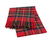 Baroni Home Plaid in Misto Cotone, Plaid Divano Scozzese Rosso, Coperta Made in Italy 130x170 cm