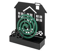 Baroni Home Porta Zampirone in Metallo Portazampirone da Interno o da Esterno da Interrare in Vasi o nel Giardino Fantasia, Casa Nera 17X5X18 cm