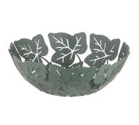 Baroni Home Portafrutta Decorativo in Metallo con Motivo Foglia, Design Moderno per Tavola e Cucina, Contenitore per frutta, Linea Edera, 27x27x9