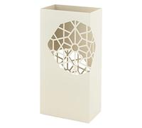 Baroni Home Portaombrelli Design Moderno in Metallo Squadrato, 2 Gancini, Vaschetta Scolapioggia Rimovibile 25x15x50 cm Bianco