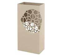 Baroni Home Portaombrelli Design Moderno in Metallo Squadrato, 2 Gancini, Vaschetta Scolapioggia Rimovibile 25x15x50 cm Tortora