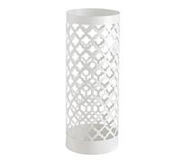 Baroni Home Portaombrelli Design Moderno Porta Ombrelli in Metallo Classic Bianco con 2 Gancini e Vaschetta Scolapioggia Rimovibile 19X19X49 cm (Bianco)