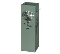 Baroni Home Portaombrelli Design Moderno Porta Ombrelli in Metallo con Mongolfiere 2 Gancini e Vaschetta Scolapioggia Rimovibile 16x16x49 cm Verde