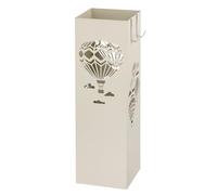 Baroni Home Portaombrelli Design Moderno Porta Ombrelli in Metallo con Mongolfiere 2 Gancini e Vaschetta Scolapioggia Rimovibile 16X16X49 cm, Bianco