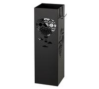 Baroni Home Portaombrelli Design Moderno Porta Ombrelli in Metallo con Mongolfiere 2 Gancini e Vaschetta Scolapioggia Rimovibile 16X16X49 cm, Nero