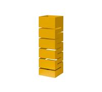 Baroni Home Portaombrelli Design Moderno Porta Ombrelli in Metallo Geometrico con 2 Gancini e Vaschetta Scolapioggia Rimovibile 15,5x15,5x49 cm (Giallo)
