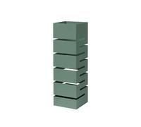 Baroni Home Portaombrelli Design Moderno Porta Ombrelli in Metallo Geometrico con 2 Gancini e Vaschetta Scolapioggia Rimovibile 15,5x15,5x49 cm (Verde)