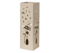Baroni Home Portaombrelli Design Moderno Porta Ombrelli in Metallo Tortora con Gatto con 2 Gancini e Vaschetta Scolapioggia Rimovibile 15,5X15,5X49 cm