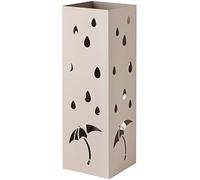 Baroni Home Portaombrelli Design Porta Ombrelli Moderno in Metallo con Intaglio Pioggia Ombrelli Tortora con Gancino e Vaschetta Scolapioggia Rimovibile 15,5X15X49 cm