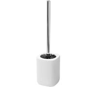 Baroni Home Scopino WC con Porta Scopino in Ceramica Style Modern, Accessori Bagno WC, Scovolino Water in Ceramica Resistente, 10,5x10,5x41 cm, Bianco