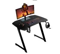 Baroni Home Scrivania Gaming per Computer Ergonomica con Supporto e Gancio Cuffie e Porta Bicchiere, Tavolo da Gioco in MDF e Acciaio, 100x60 cm