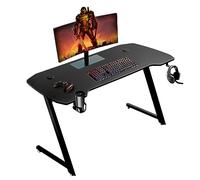 Baroni Home Scrivania Gaming per Computer Ergonomica con Supporto e Gancio Cuffie e Porta Bicchiere, Tavolo da Gioco in MDF e Acciaio, 140x60 cm