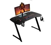 Baroni Home Scrivania Gaming per Computer Ergonomica con Supporto e Gancio Cuffie e Porta Bicchiere, Tavolo da Gioco in MDF e Acciaio, 120x60 cm