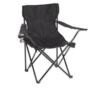 Baroni Home Sedia Campeggio Pieghevole da Esterno Giardino, Sedia Camping Portatile Pieghevole, Seduta da Campeggio e Pesca con Vano Porta bibite, Colore Nero 50x50x80 cm