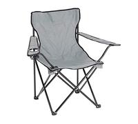 Baroni Home Sedia Campeggio Pieghevole da Esterno Giardino, Sedia Camping Portatile Pieghevole, Seduta da Campeggio e Pesca con Vano Porta bibite, Colore Grigio 50x50x80 cm