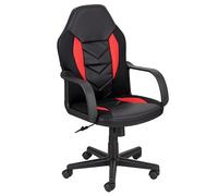 Baroni Home Sedia da Gaming Inclinabile, Acciaio e Soft Foam, Sedia da Gioco Ergonomica, Ruote Girevoli, Altezza e Inclinazione Regolabile, Sedia Adulti Facile da Montare, 55x45x108 cm, Rosso