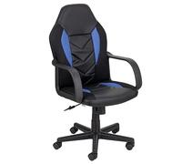 Baroni Home Sedia da Gaming Inclinabile, Acciaio e Soft Foam, Sedia da Gioco Ergonomica, Ruote Girevoli, Altezza e Inclinazione Regolabile, Sedia Scrivania Adulti Facile da Montare, 55x45x108 cm, Blu