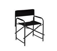 Baroni Home Sedia da Regista Pieghevole in Acciaio Tubolare, Poltrona Ergonomica Salvaspazio in Tela per Campeggio, Mare, Spiaggia, 56x44x76 cm, Nero