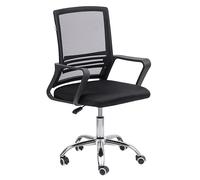Baroni Home Sedia da Ufficio con Altezza Regolabile e Braccioli, Seduta Ergonomica, Poltrona da Ufficio e Studio Imbottita Girevole, Nera, 53x47x99 cm, Versione Classica