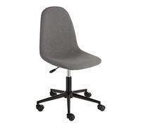 Baroni Home Sedia da Ufficio Imbottita Girevole, Poltrona da Ufficio Regolabile Senza Braccioli Ergonomica, Max 130 kg, 63X40X93 cm (Grigio)