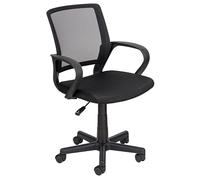 Baroni Home Sedia Ergonomica da Ufficio Scrivania Nera in Acciaio Resistente e Soft Foam con Braccioli e Ruote Girevoli, Altezza Regolabile, 55x48x91 cm