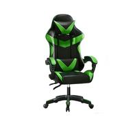 Baroni Home Sedia Gaming con Schienale Ergonomico Inclinabile e Altezza Regolabile, Sedia Ufficio con Supporto Lombare, Poggiatesta Imbottito, 50x62x110-120 cm, Nera e Verde